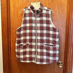 Women's size XL Maurices flannel/sherpa vest